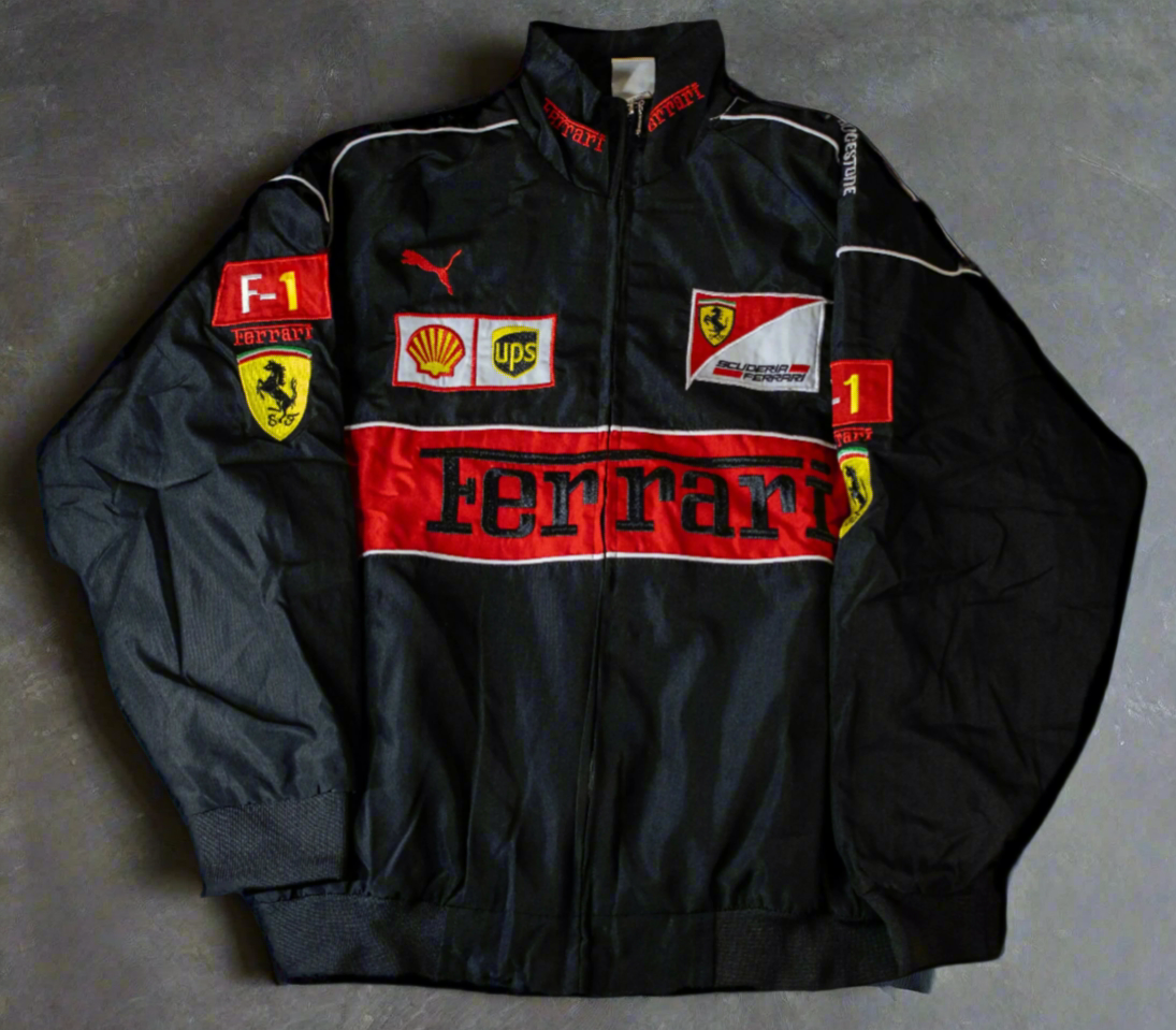 Ferrari Embroidered Racing Bomber Jacket