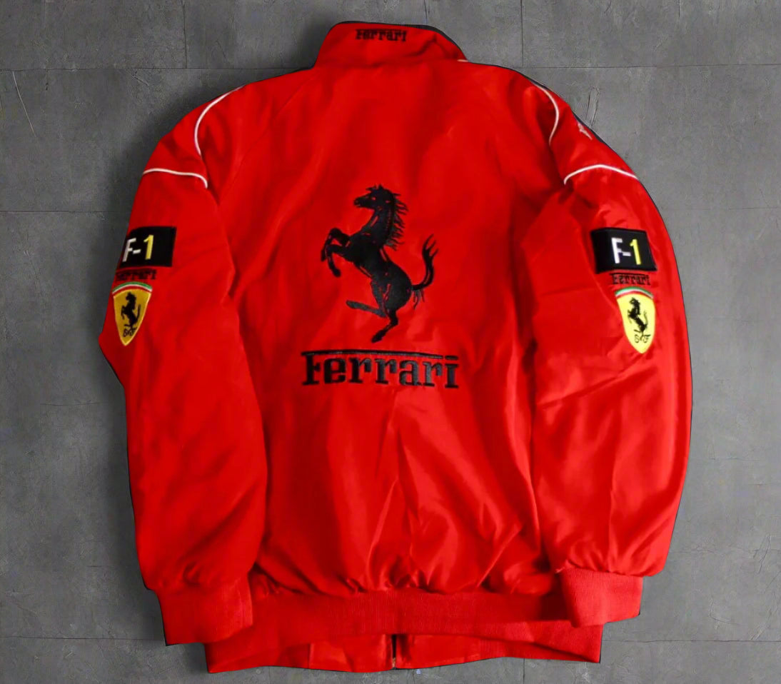 Ferrari Embroidered Racing Bomber Jacket